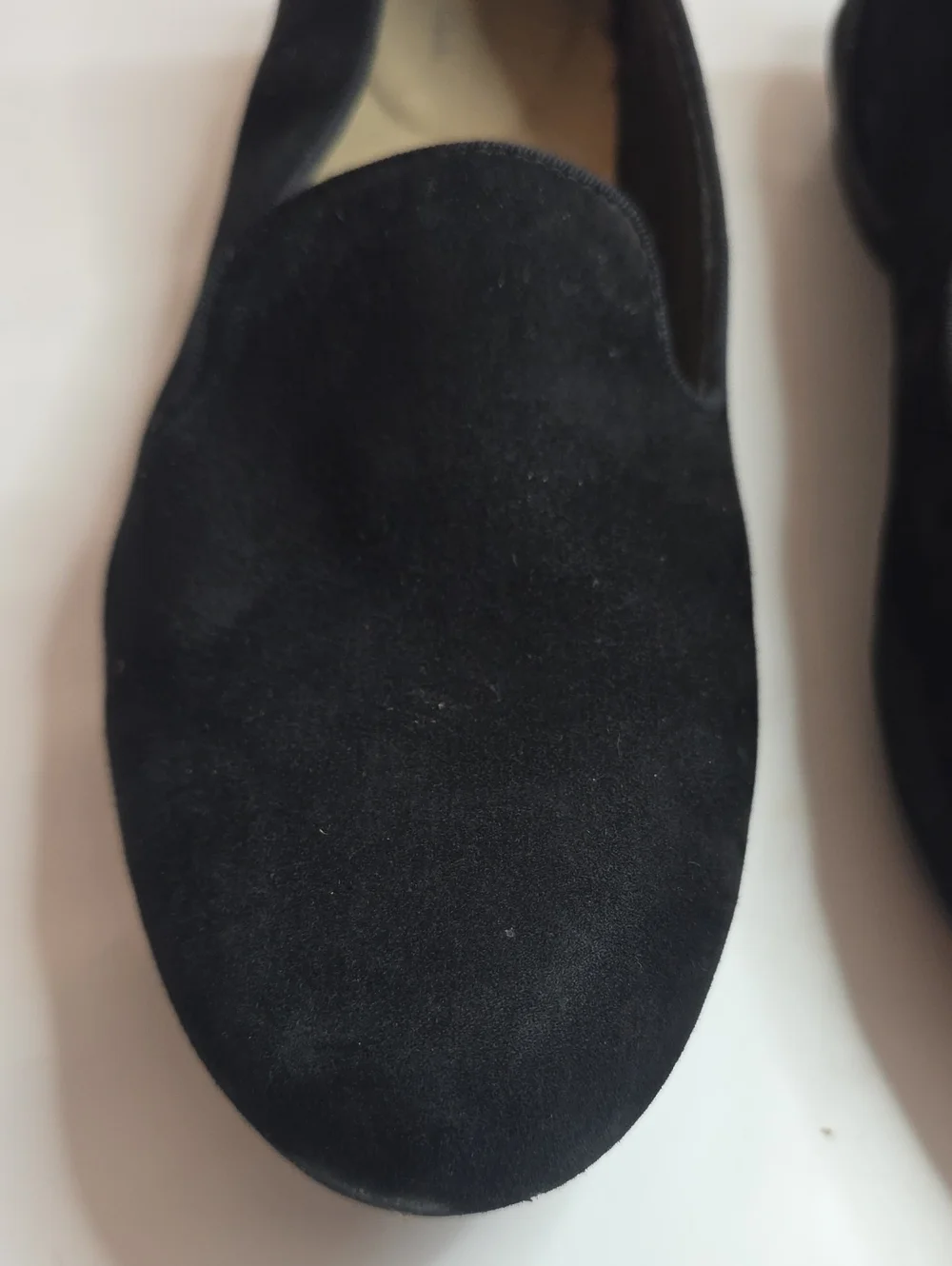 CLARKS SARA POPPY SLIP ON FLATS LOAFERS BLACK SUEDE VGUC LADIES SIZE 9.5 W